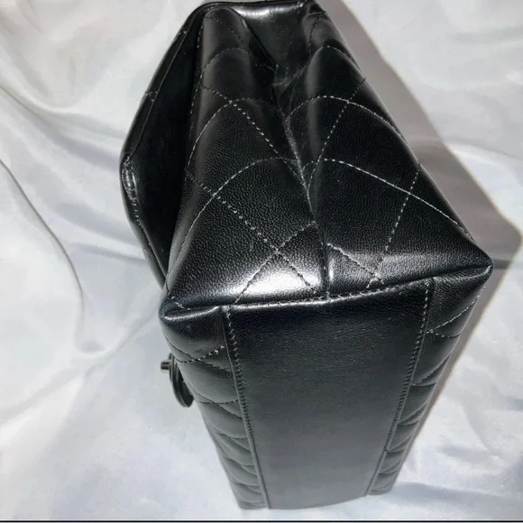 Excellent Chanel Kelly Top Handle Black Silver Hardware Medium 10” - Picture 5 of 8